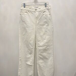 Loft Women's White Baggy Jeans
